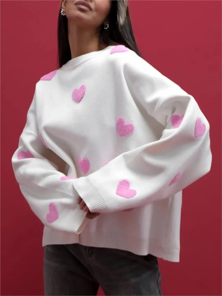 Embroidered Love Heart Sweater