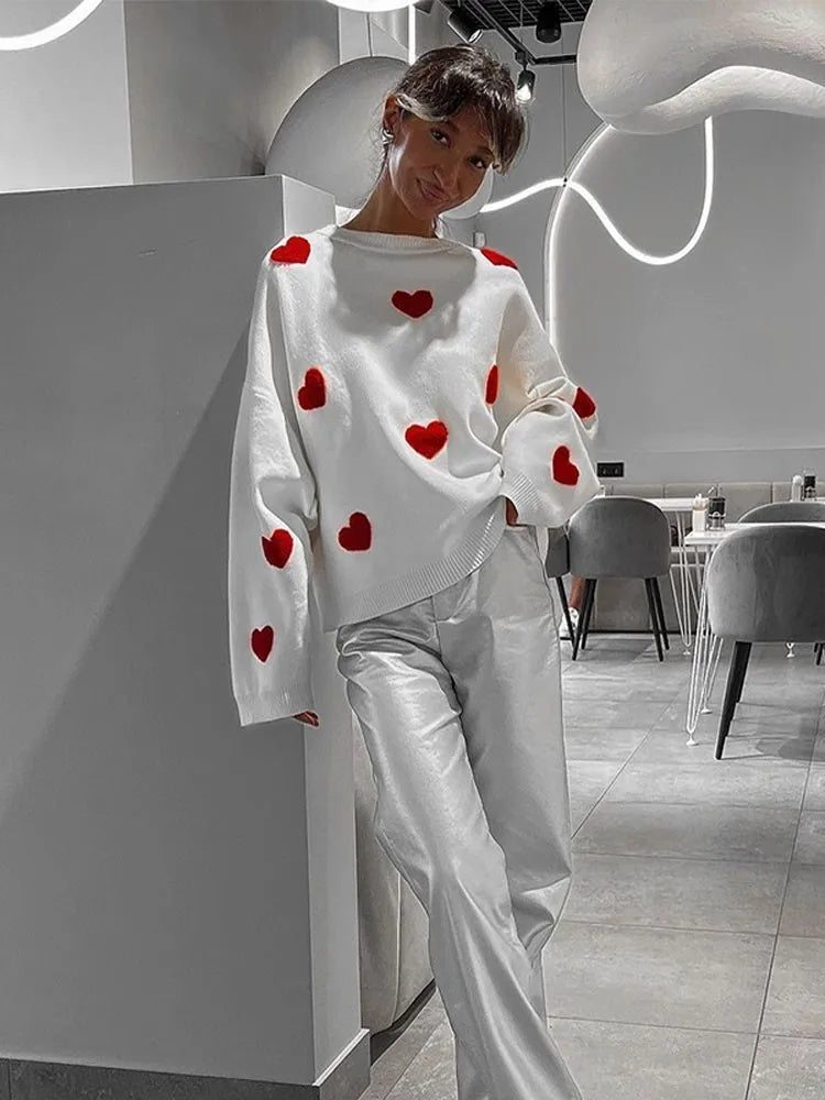 Embroidered Love Heart Sweater