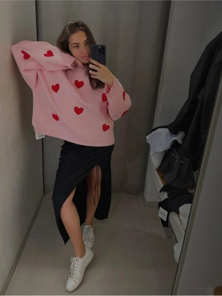 Embroidered Love Heart Sweater